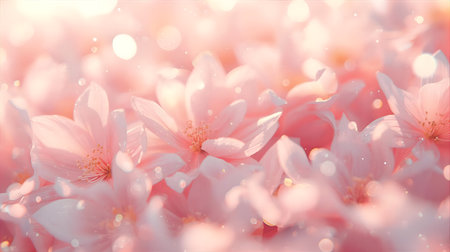 Cherry blossom petals in soft color and blur style for background Generative AIの素材