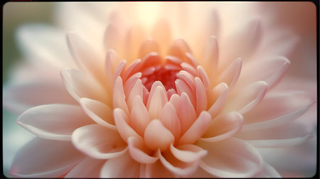 Close up of a white dahlia flower with pink petals Generative AIの素材