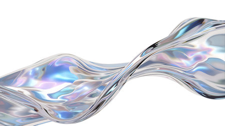 3d render of blue liquid wave isolated on white background with clipping path Generative AIの素材