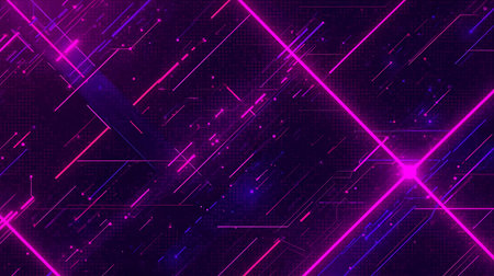 Abstract background with neon lines. Futuristic technology style. Vector illustration Generative AI.の素材