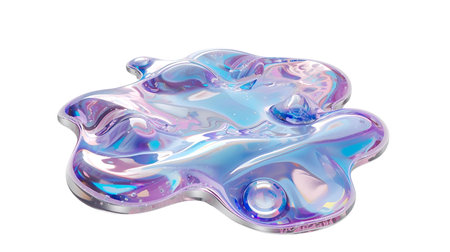 abstract liquid on a white background. 3d rendering, 3d illustration Generative AIの素材
