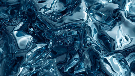 Abstract blue liquid background. 3d rendering, 3d illustration Generative AIの素材