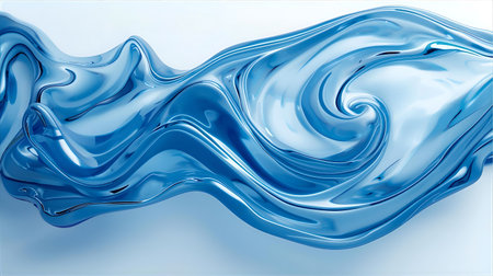 Abstract background of blue liquid. 3d rendering, 3d illustration Generative AIの素材