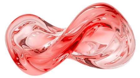 Red abstract liquid wave. 3d rendering, 3d illustration Generative AIの素材