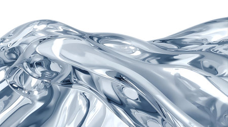 Abstract background of blue wavy liquid. 3d rendering, 3d illustration Generative AIの素材