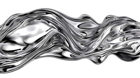Abstract wavy liquid background. 3d rendering, 3d illustration Generative AIの素材