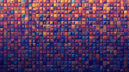 abstract background of colored squares in blue and orange colors for design Generative AIの素材
