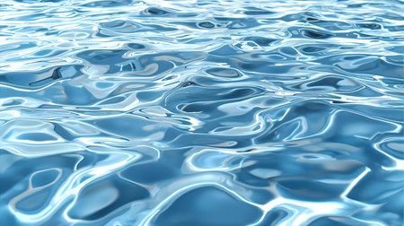 Blue water rippled background. 3d rendering, illustration Generative AIの素材