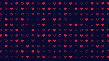 Red hearts on a dark blue background. Valentine's day background Generative AIの素材