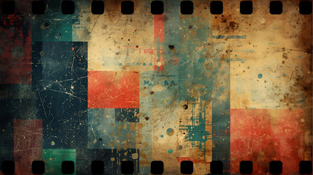 Grunge film strip with space for your text - abstract background Generative AIの素材