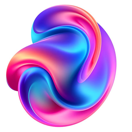 Colorful abstract liquid shape. 3d rendering, 3d illustration Generative AIの素材