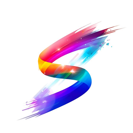 Colorful abstract letter S Vector illustration Generative AIの素材