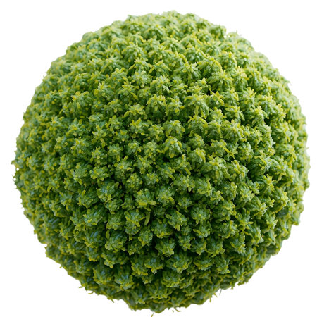 Green grass ball isolated on white background. Clipping path included Generative AIの素材