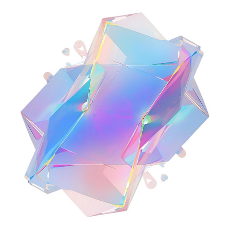 3d render of abstract crystal with clipping path Generative AIの素材