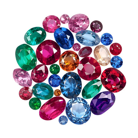 Colored gems Realistic vector illustration Generative AIの素材