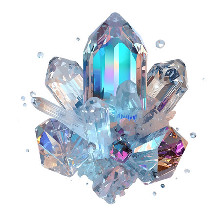 amethyst on white background. 3d rendering, 3d illustration Generative AIの素材