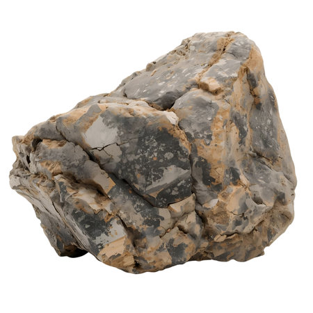 Stone isolated on white background. 3d rendering. Computer digital drawing Generative AIの素材
