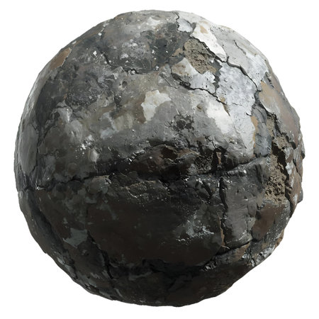 Stone sphere isolated on white background. Clipping path included. 3d render Generative AIの素材