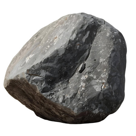 Rock stone isolated on white background. 3d rendering. Computer digital drawing Generative AIの素材