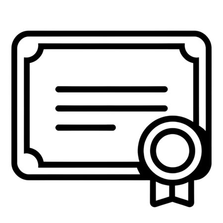 Certificate icon. Outline certificate vector icon for web design isolated on white background Generative AIの素材