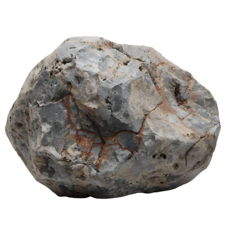 Stone isolated on white background. Clipping path included. 3d render Generative AIの素材
