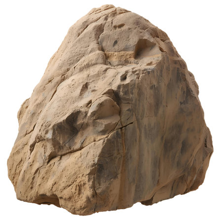 Rock isolated on white background. 3d rendering. Computer digital drawing Generative AIの素材