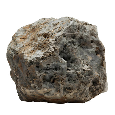Stone isolated on white background. Clipping path included. Full depth of field Generative AIの素材