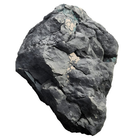 Rock stone isolated on white background. 3d illustration, clipping path Generative AIの素材