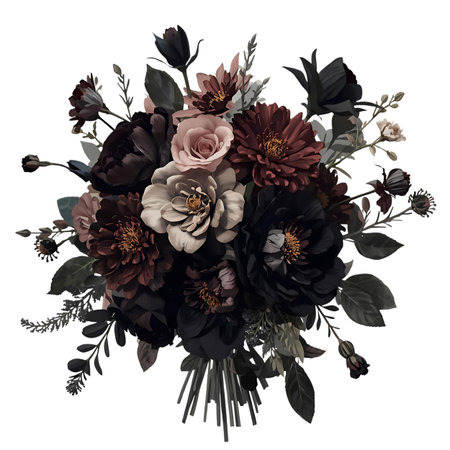 Flower bouquet isolated on white background. Hand-drawn illustration Generative AIの素材