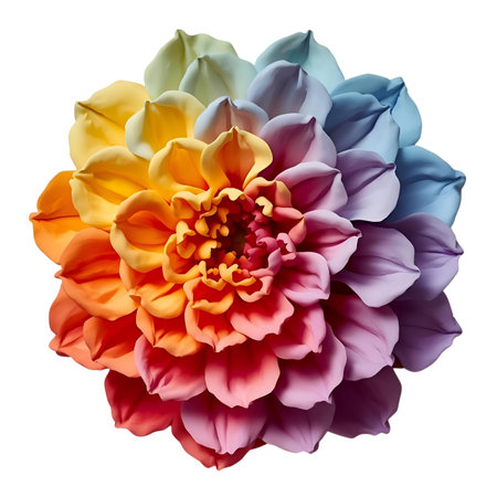 colorful dahlia flower isolated on white background with clipping path Generative AIの素材