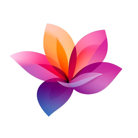Colorful abstract flower icon on white background. Vector Illustration Generative AIの素材
