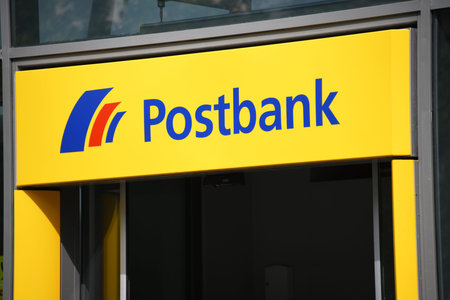Frankfurt, Hesse / Germany - May 16, 2018: Postbank branch in Frankfurt, Germany - Postbank is the retail banking division of Deutsche Bankのeditorial素材