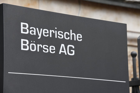 Munich, Bavaria, Germany - May 19, 2018: Headquarters of BÃ¶rse MÃ¼nchen - The Munich Stock Exchange is a home exchange for the DAX stock corporations BMW, Allianz, Munich Re, Infineon and Siemensのeditorial素材