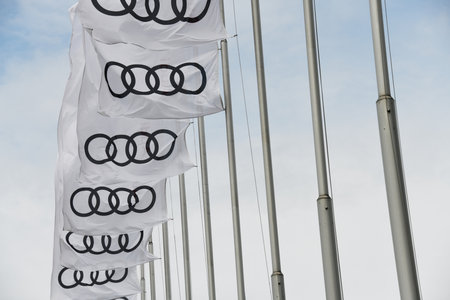 Ingolstadt, Bavaria, Germany - May 20, 2018: Headquarters of Audi AG in Ingolstadt, Germany - Audi is a German automobile manufacturer that produces luxury vehiclesのeditorial素材