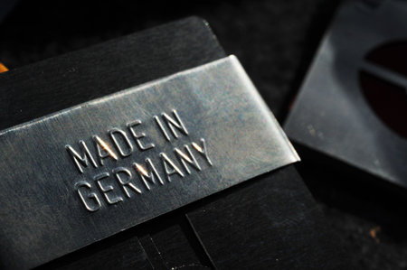 Made in Germany - sign in metal embossed with raised letters - The sign symbolizes good quality and...