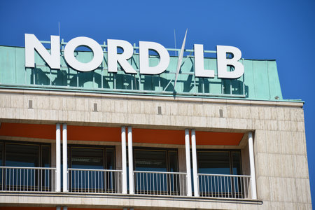 Hanover, Lower Saxony, Germany - April 21, 2019: Headquarters of NORD LB in Hanover, Germany - NORD LB is one of the largest commercial banks in Germanyのeditorial素材