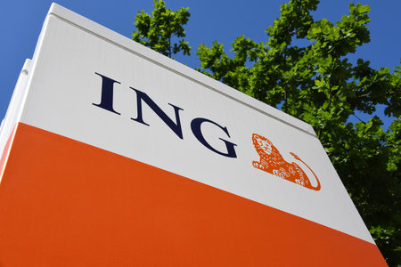 Hanover, Lower Saxony, Germany - June 9, 2019: of ING in Hanover, Germany - ING Groep NV is a Dutch multinational banking and finance services corporationのeditorial素材