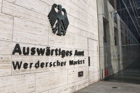 Berlin, Germany - July 19, 2019: Entrance to the Federal Foreign Office - Federal Foreign Office - AA - located in Berlin, Germanyのeditorial素材