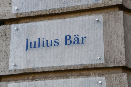 Hannover, Lower Saxony, Germany - April 12, 2020: Julius Baer Group branch office in Hanover, Germany - Julius Baer is a Swiss multinational private bank founded and based in Switzerlandのeditorial素材