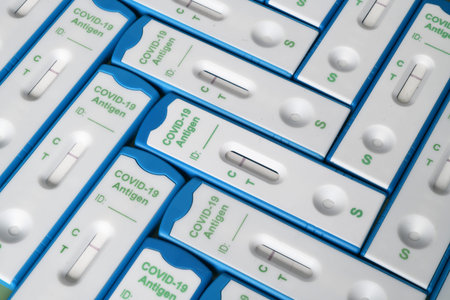 Hanover, Lower Saxyony, Germany - February 28, 2021: Covid-19 Antigen rapid corona tests