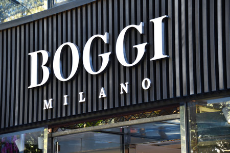 Dusseldorf, North Rhine-Westphalia, Germany - September 9, 2021: Boggi Milano fashion store in Dusseldorf, Germany - Boggi is an Italian luxury fashion houseのeditorial素材