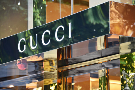 Dusseldorf, North Rhine-Westphalia, Germany - September 9, 2021: Gucci fashion store in Dusseldorf,...