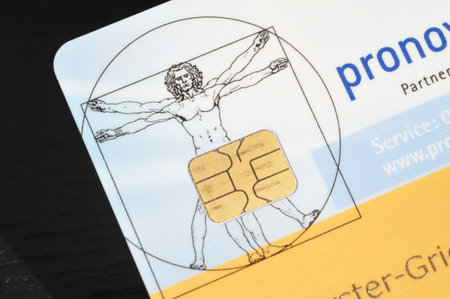 Hamburg, Germany - October 9, 2021: German Electronic Health Card, or eGK for short - for everyone with public (statutory) health insuranceのeditorial素材