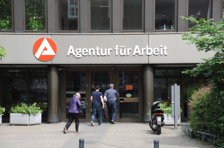 Hamm, North Rhine-Westphalia, Germany - May 20, 2011: Logo of a Job Center, the state owned employment agency in Hamm, Germanyのeditorial素材
