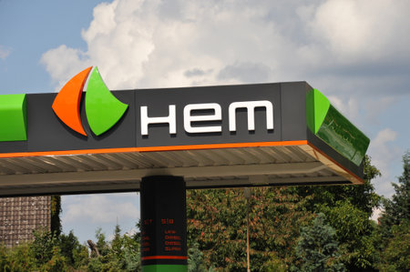 Hamburg, Germany - August 12, 2012: HEM gas station in Celle, Germany - HEM belongs to Oilinvest Groupのeditorial素材