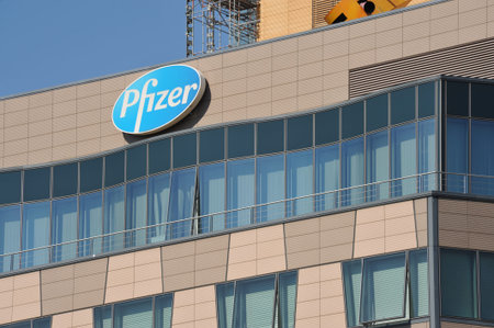 Berlin, Germany - May 9, 2016: Headquarters of Pfizer Germany in Berlin, Germany - Pfizer is an American multinational pharmaceutical corporationのeditorial素材