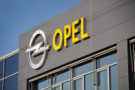 Hamburg, Germany - October 14, 2018: Opel automobile dealership in Hamburg, Germany - Opel is a German automobile manufacturer, subsidiary of French automaker Groupe PSAのeditorial素材