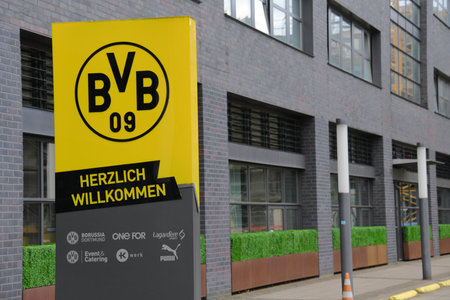 Dortmund, North Rhine-Westphalia, Germany - May 12, 2019: Headquarters of Borussia Dortmund in Dortmund, Germany - BVB plays in the Bundesliga, the top tier of the German football league systemのeditorial素材