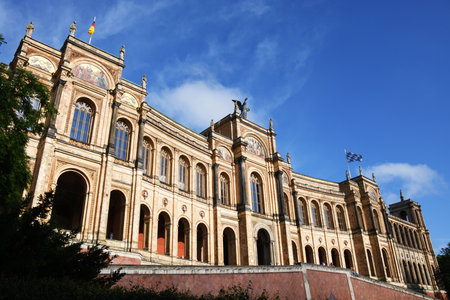 Munich, Bavaria, Germany - June 20, 2019: The Maximilianeum in Munich, Germany - The Maximilianeum is a palatial building and has housed the Bavarian Landtag since 1949のeditorial素材