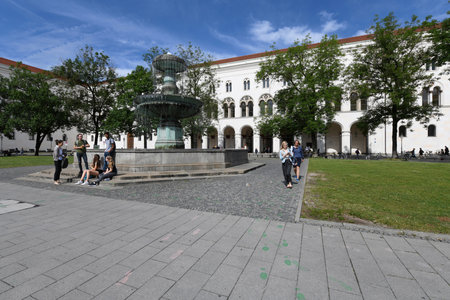 Munich, Bavaria, Germany - June 21, 2019: Ludwig Maximilians University in Munich, Germany - The University of Munich is Germany's sixth-oldest university in continuous operationのeditorial素材